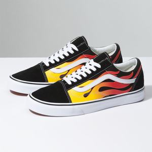 Dámské Classic Vans Flame Old Skool Černé Bílé | DC4308719