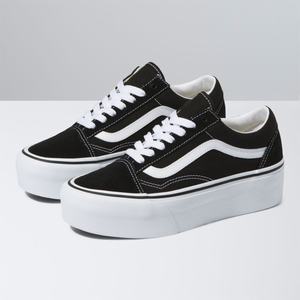 Dámské Classic Vans Old Skool Stackform Černé Bílé | ML2107346