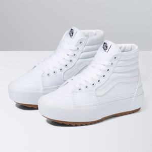 Dámské Classic Vans Platene Sk8-Hi Stacked Bílé | RG2389156